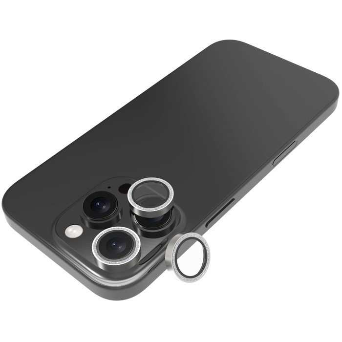 ANELLO FOTOCAMERA ARGENTO DIAMANTE IPHONE 16 PRO/16 PRO MAX