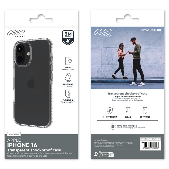 COQUE RENFORCEE 3M TRANSPARENTE IPHONE 16