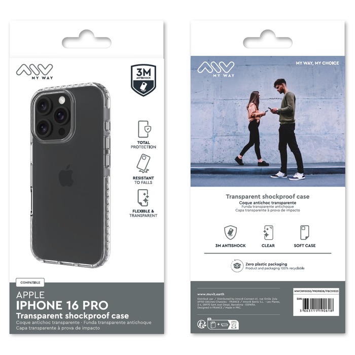 COQUE RENFORCEE 3M TRANSPARENTE IPHONE 16 PRO