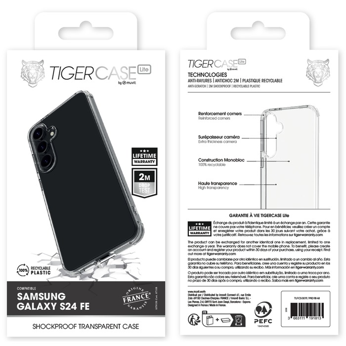 TIGER CASE LITE FRANCE COQUE TRANSPARENTE 2M SAMSUNG GALAXY S24 FE