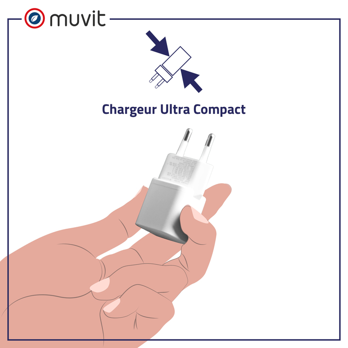 CHARGEUR SECTEUR GAN 30W USB-C BIOSOURCE BLANC