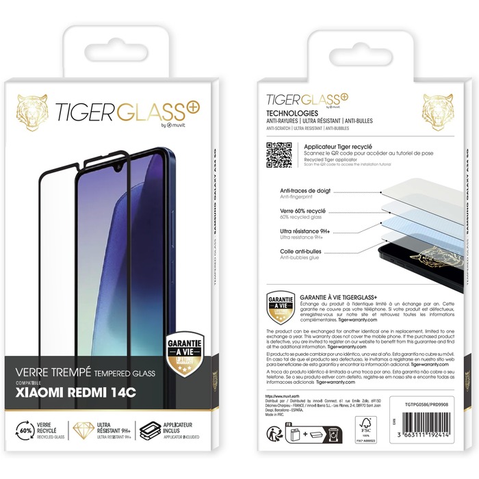 TIGER GLASS PLUS VIDRIO TEMPLADO RECICLADO XIAOMI REDMI 14C