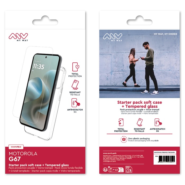 STARTER PACK COQUE SOUPLE + VERRE TREMPE MOTOROLA G67