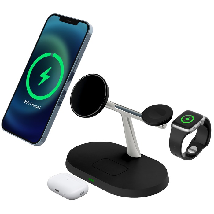 CHARGEUR SANS FIL STAND 3 EN 1 MAGSAFE NOIR