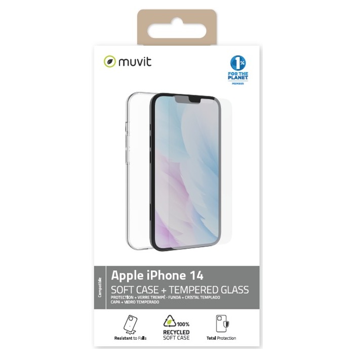 PACK COQUE RECYCLETEK + VERRE TREMPE IPHONE 14