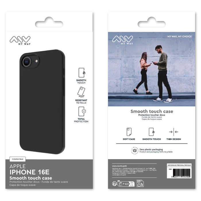 COQUE SMOOTHIE TPU NOIR IPHONE 16E