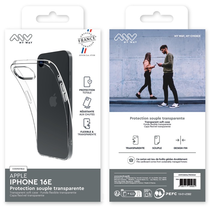 COQUE SOUPLE TRANSPARENTE IPHONE 16E