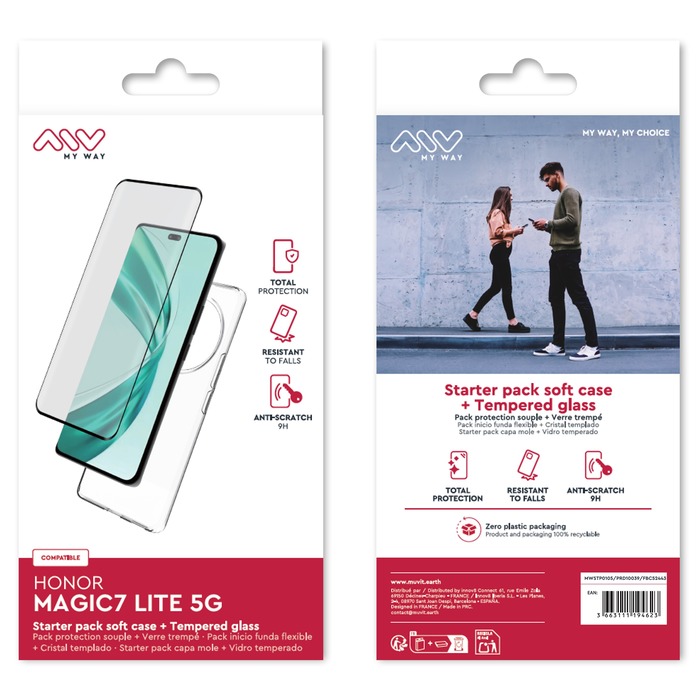 STARTER PACK COQUE SOUPLE + VERRE TREMPE 3D HONOR MAGIC7 LITE 5G