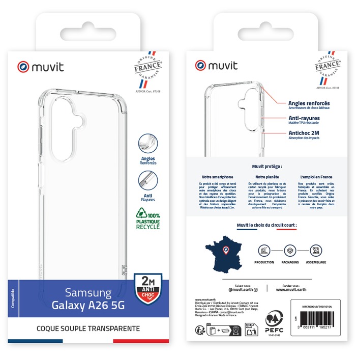 COQUE TRANSPARENTE RECYCLEE SAMSUNG GALAXY A26 5G