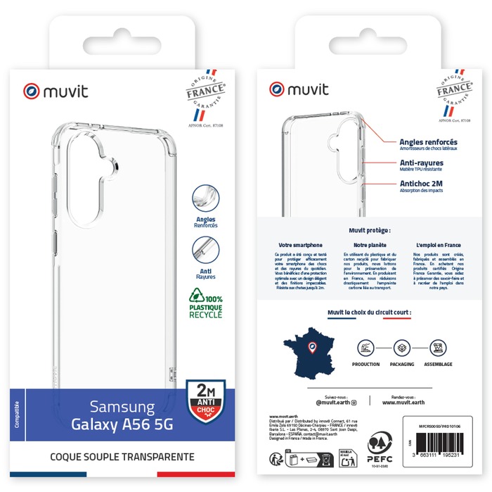 COQUE TRANSPARENTE RECYCLEE SAMSUNG GALAXY A56 5G