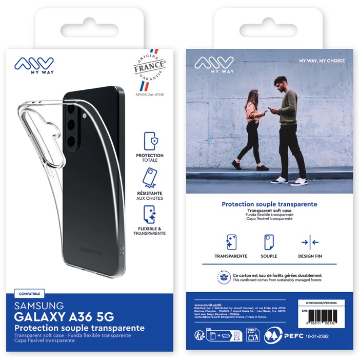 COQUE SOUPLE TRANSPARENTE SAMSUNG GALAXY A36 5G