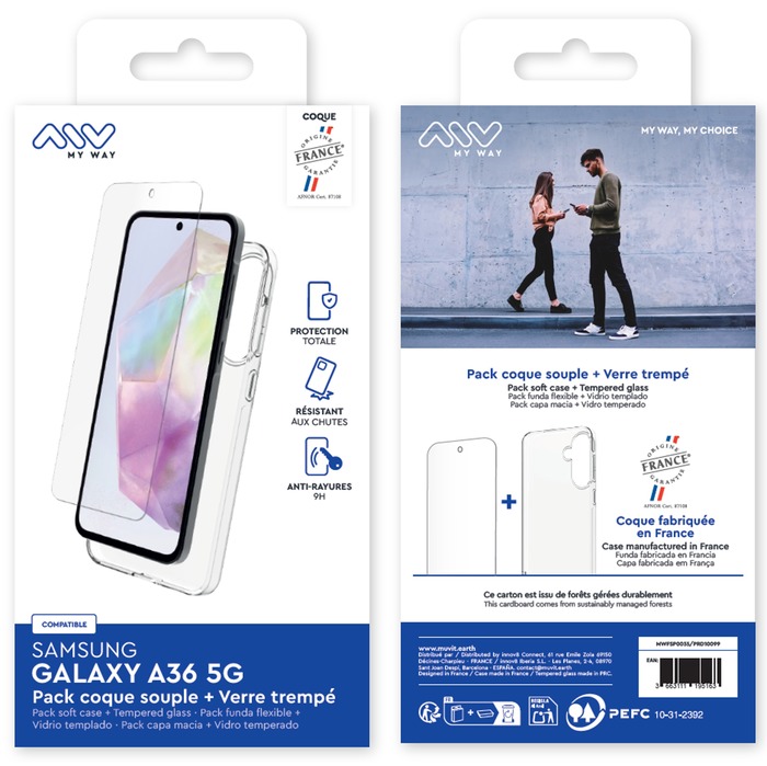 PACK COQUE SOUPLE + VERRE TREMPE SAMSUNG GALAXY A36 5G