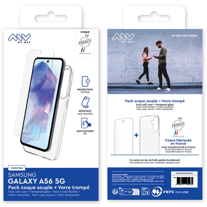 PACK COQUE SOUPLE + VERRE TREMPE SAMSUNG GALAXY A56 5G