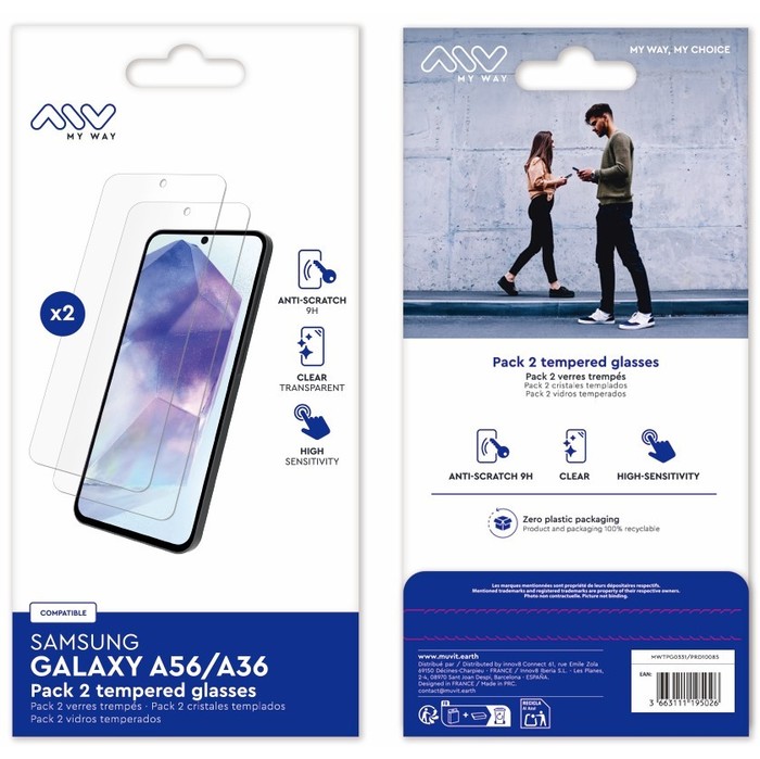 PACK 2 VERRES TREMPES SAMSUNG GALAXY A56/A36