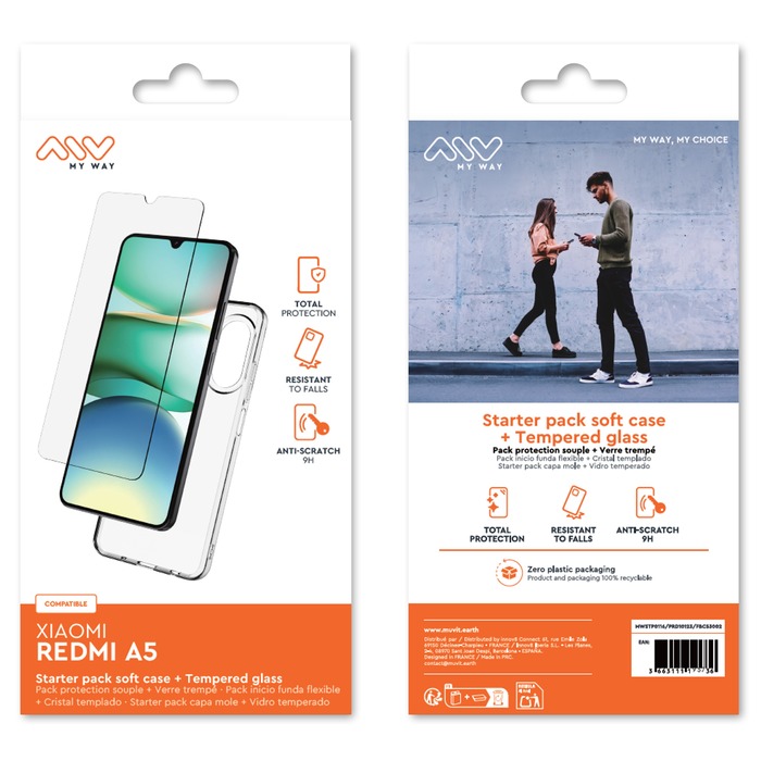 STARTER PACK COQUE SOUPLE + VERRE TREMPE XIAOMI REDMI A5