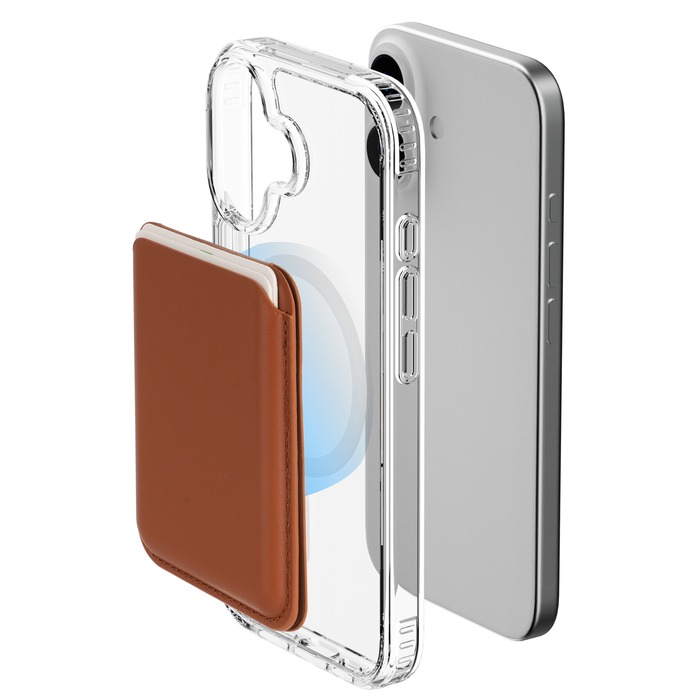 PORTE-CARTES MAGNETIQUE STAND MAGSAFE MARRON