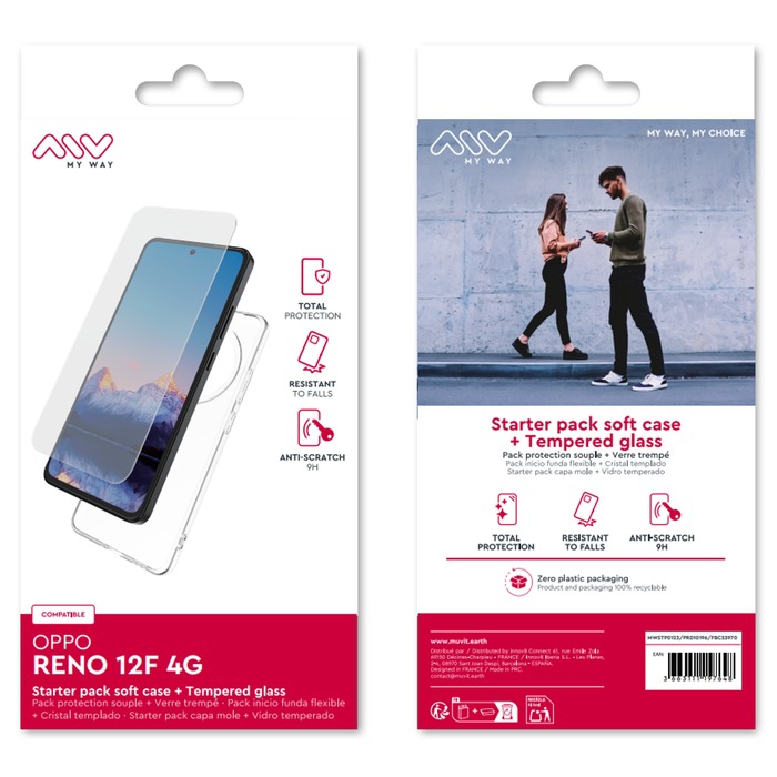 STARTER PACK COQUE SOUPLE + VERRE TREMPE OPPO RENO 12F 4G