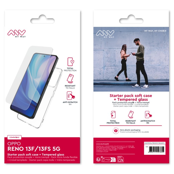 STARTER PACK COQUE SOUPLE + VERRE TREMPE OPPO RENO 13F/13FS 5G