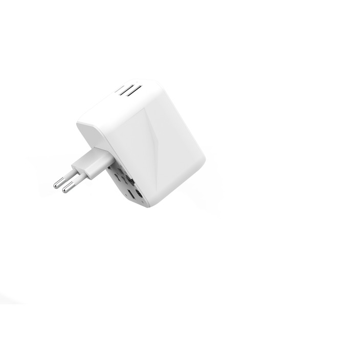 ADAPTATEUR UNIVERSEL DE VOYAGE 12W USB-C 2 USB-A