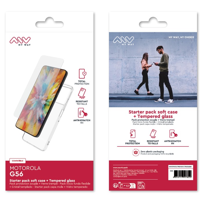 STARTER PACK COQUE SOUPLE + VERRE TREMPE MOTOROLA G56