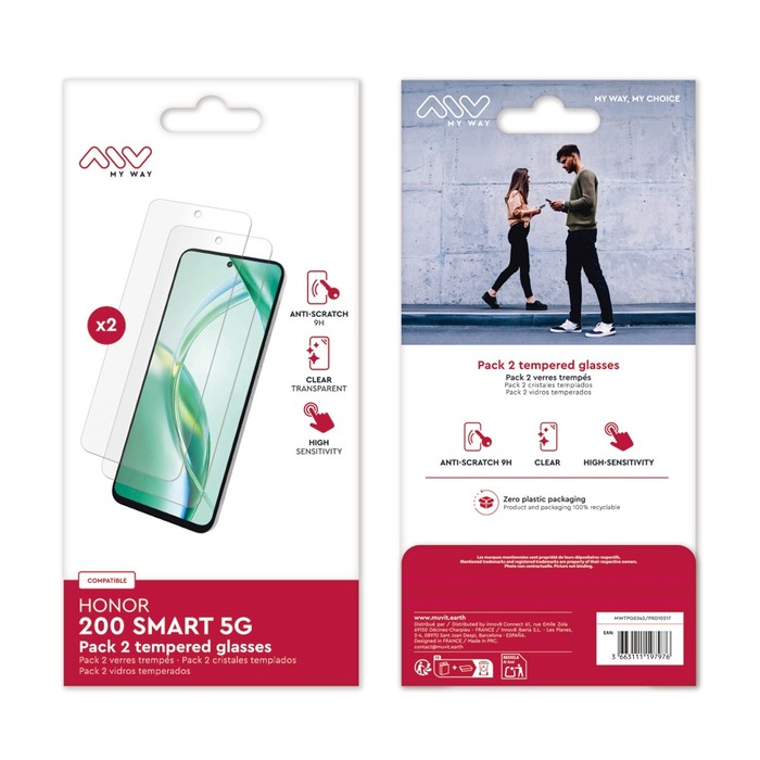 PACK 2 VERRES TREMPES HONOR 200 SMART 5G