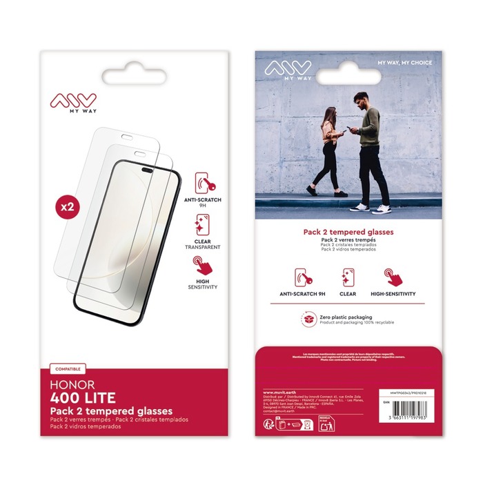 PACK 2 VERRES TREMPES HONOR 400 LITE
