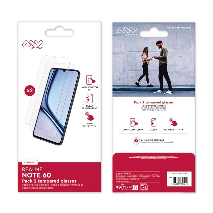 PACK 2 VERRES TREMPES REALME NOTE 60