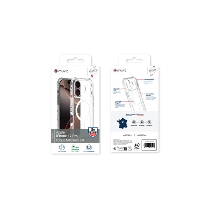 COQUE MAGSAFE 3M TRANSPARENTE IPHONE 17 PRO