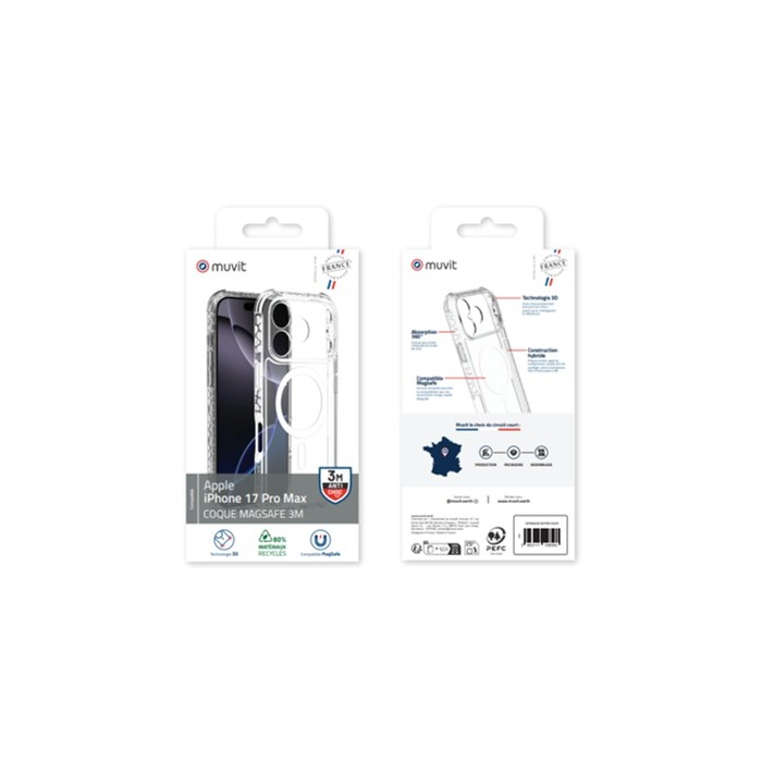 COQUE MAGSAFE 3M TRANSPARENTE IPHONE 17 PRO MAX