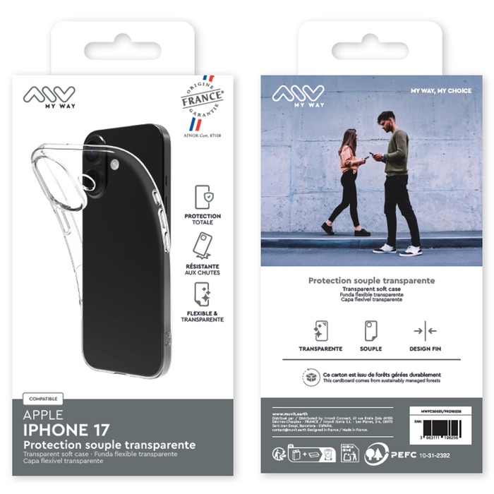COQUE SOUPLE TRANSPARENTE IPHONE 17