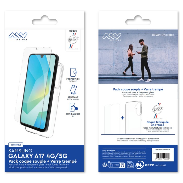 PACK COQUE SOUPLE + VERRE TREMPE SAMSUNG GALAXY A17 4G/5G
