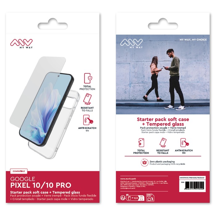 STARTER PACK COQUE SOUPLE + VERRE TREMPE GOOGLE PIXEL 10/10 PRO