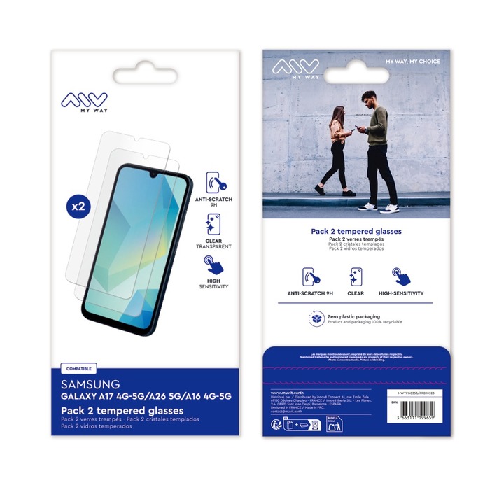 PACK 2 VERRE TREMPE SAMSUNG GALAXY A17 4G-5G/A26 5G/A16 4G-5G