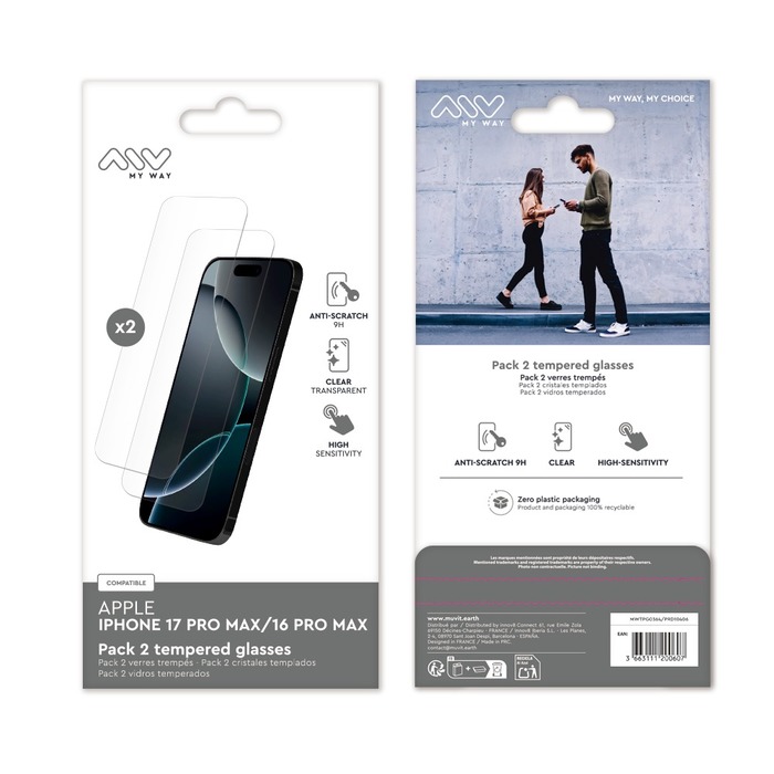 PACK 2 VERRES TREMPES IPHONE 17 PRO MAX/16 PRO MAX