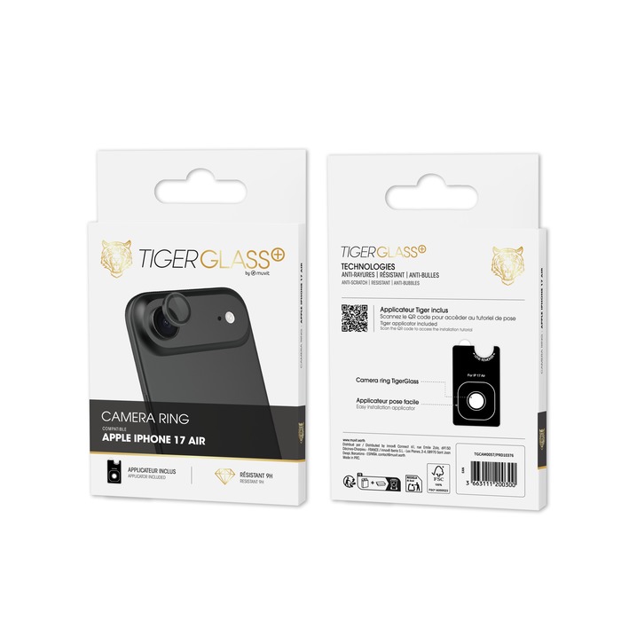 TIGER GLASS PLUS CAMERA RING NOIR IPHONE 17 AIR