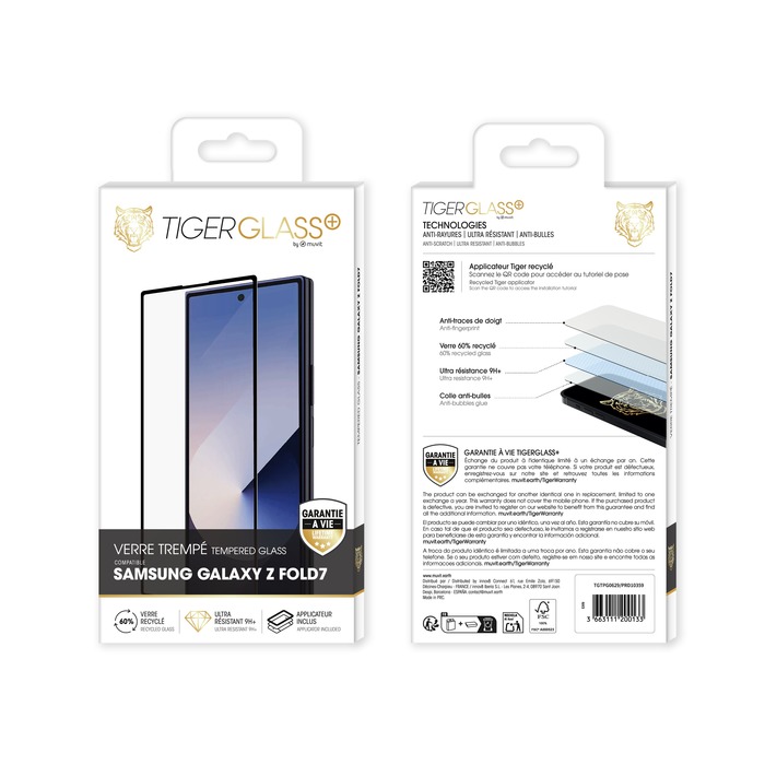 TIGER GLASS PLUS VERRE TREMPE RECYCLE SAMSUNG GALAXY Z FOLD7