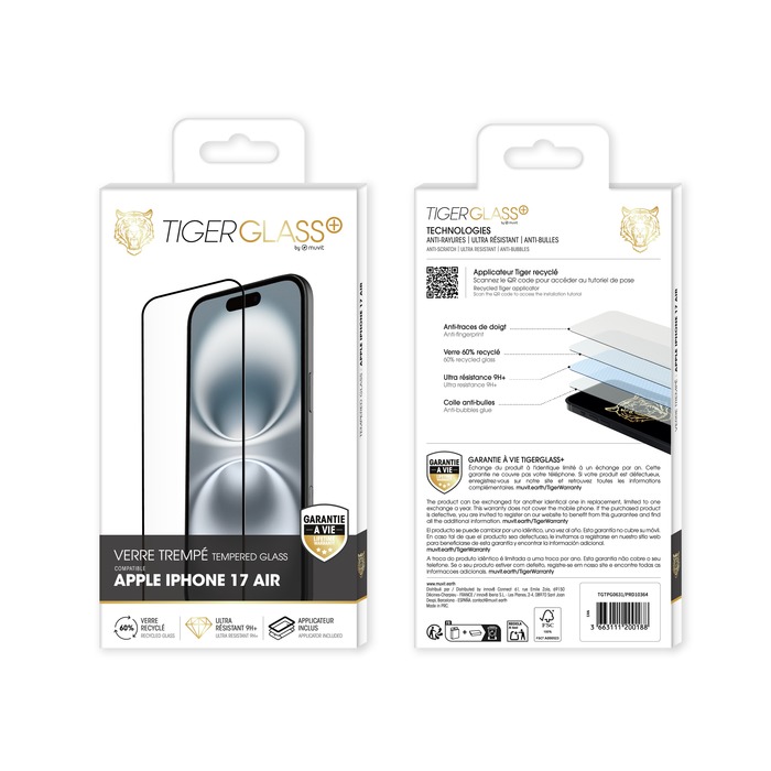 TIGER GLASS PLUS VERRE TREMPE RECYCLE IPHONE 17 AIR