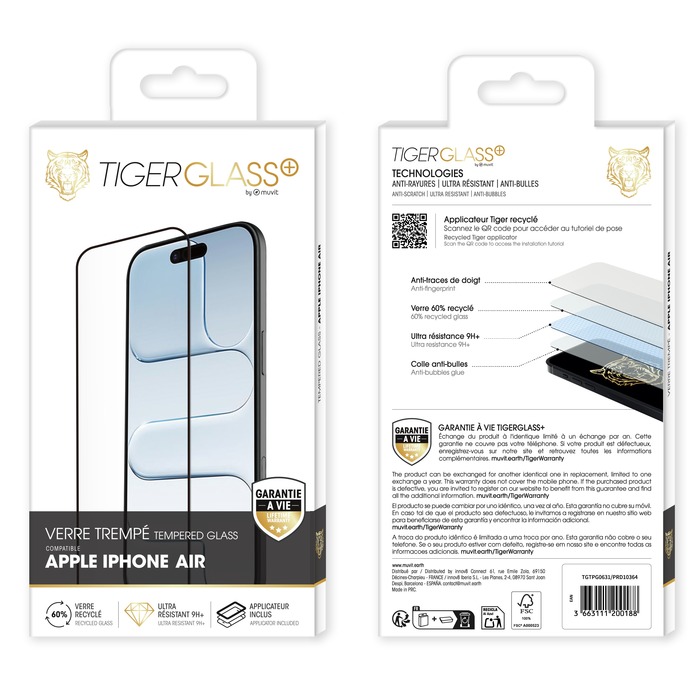 TIGER GLASS PLUS VERRE TREMPE RECYCLE IPHONE AIR