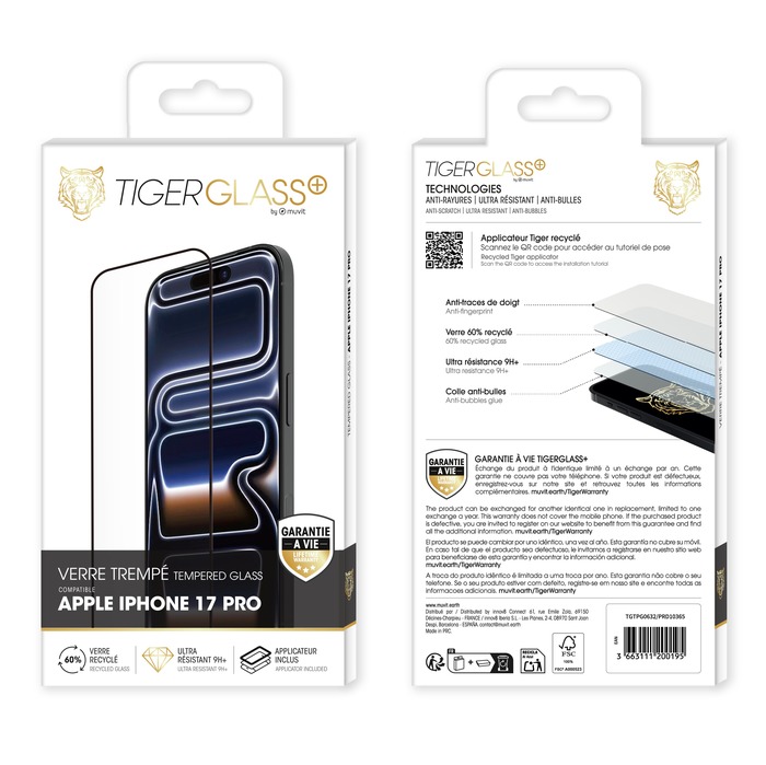 TIGER GLASS PLUS VERRE TREMPE RECYCLE IPHONE 17 PRO