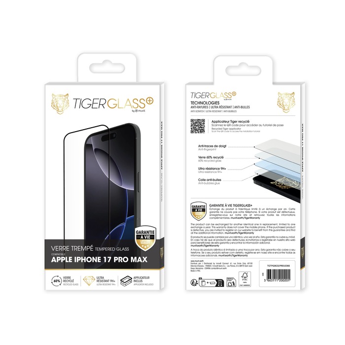 TIGER GLASS PLUS VERRE TREMPE RECYCLE IPHONE 17 PRO MAX