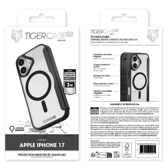 TIGER CASE LITE FOLIO MAGSAFE 2M IPHONE 17