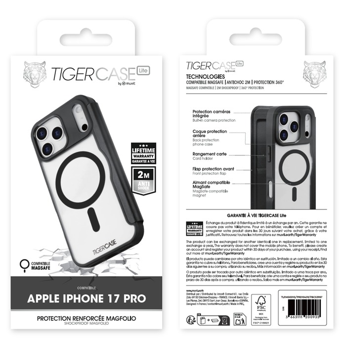 TIGER CASE LITE FOLIO MAGSAFE 2M IPHONE 17 PRO