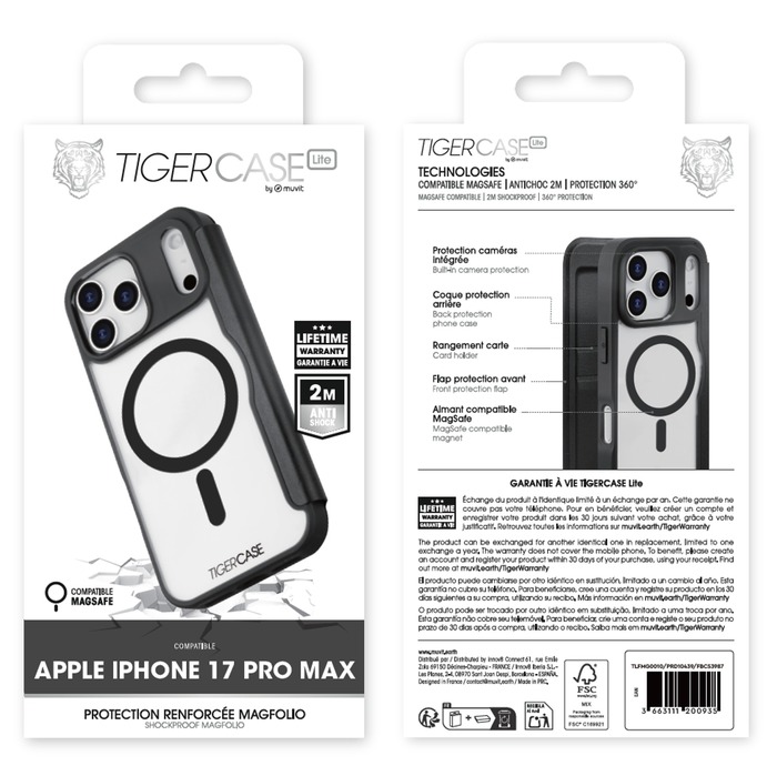 TIGER CASE LITE FOLIO MAGSAFE 2M IPHONE 17 PRO MAX