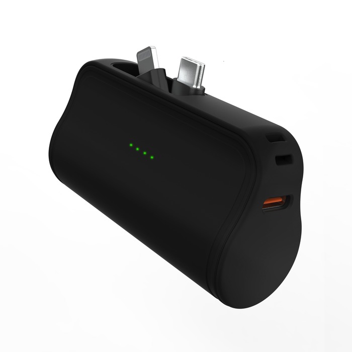 POWERBANK 5000MAH MINI 2EN1 USB-C + LIGHTNING 10W NOIR