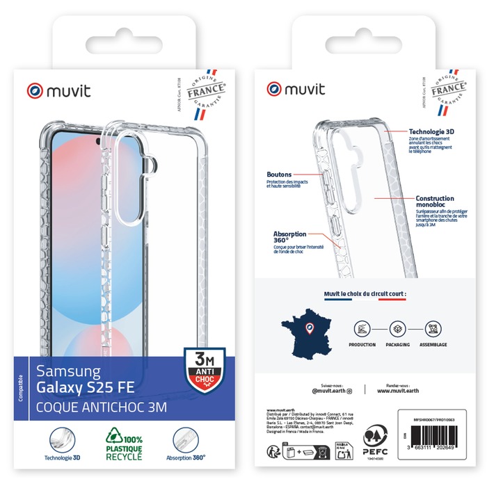 COQUE TRANSPARENTE RENFORCEE 3M SAMSUNG GALAXY S25 FE