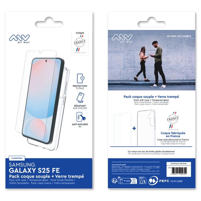 PACK COQUE SOUPLE + VERRE TREMPE SAMSUNG GALAXY S25 FE