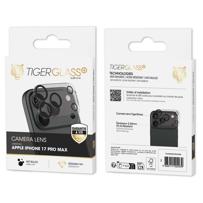 TIGER GLASS PLUS CAMERA LENS IPHONE 17 PRO MAX