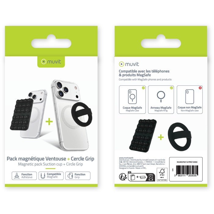 PACK MAGSAFE VENTOUSE NOIR + CIRCLE GRIP NOIR