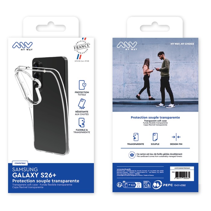 COQUE SOUPLE TRANSPARENTE SAMSUNG GALAXY S26+