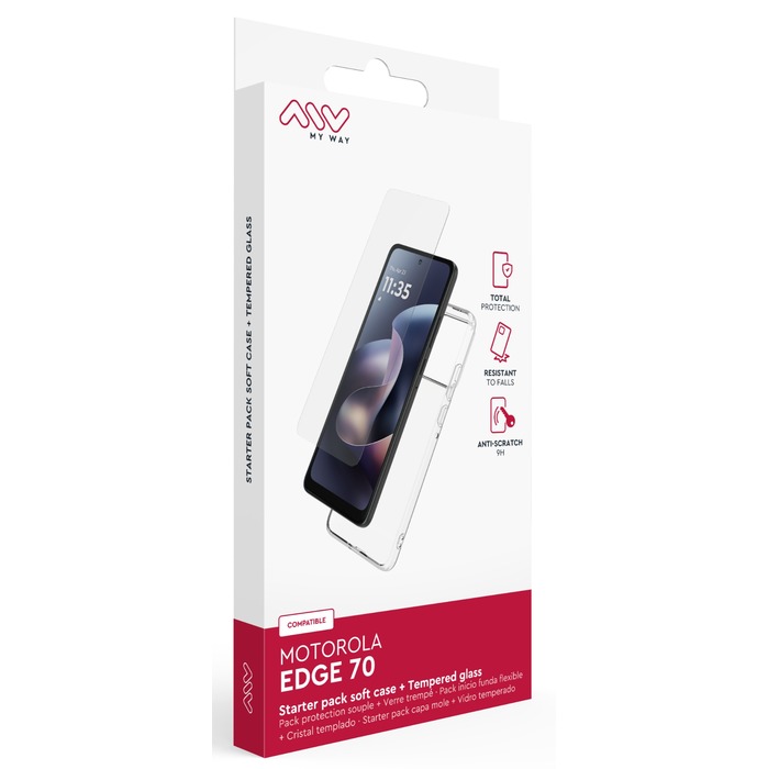 STARTER PACK COQUE SOUPLE + VERRE TREMPE 3D MOTOROLA EDGE 70